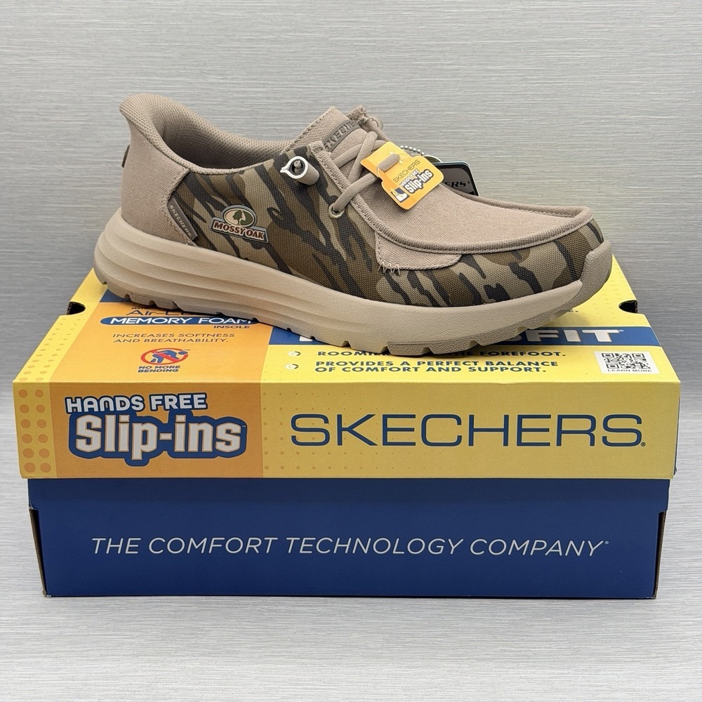 Skechers Men's 8 Shoes Brown Slip Ins Loafers Walking Mossy Oak Camo 211021
